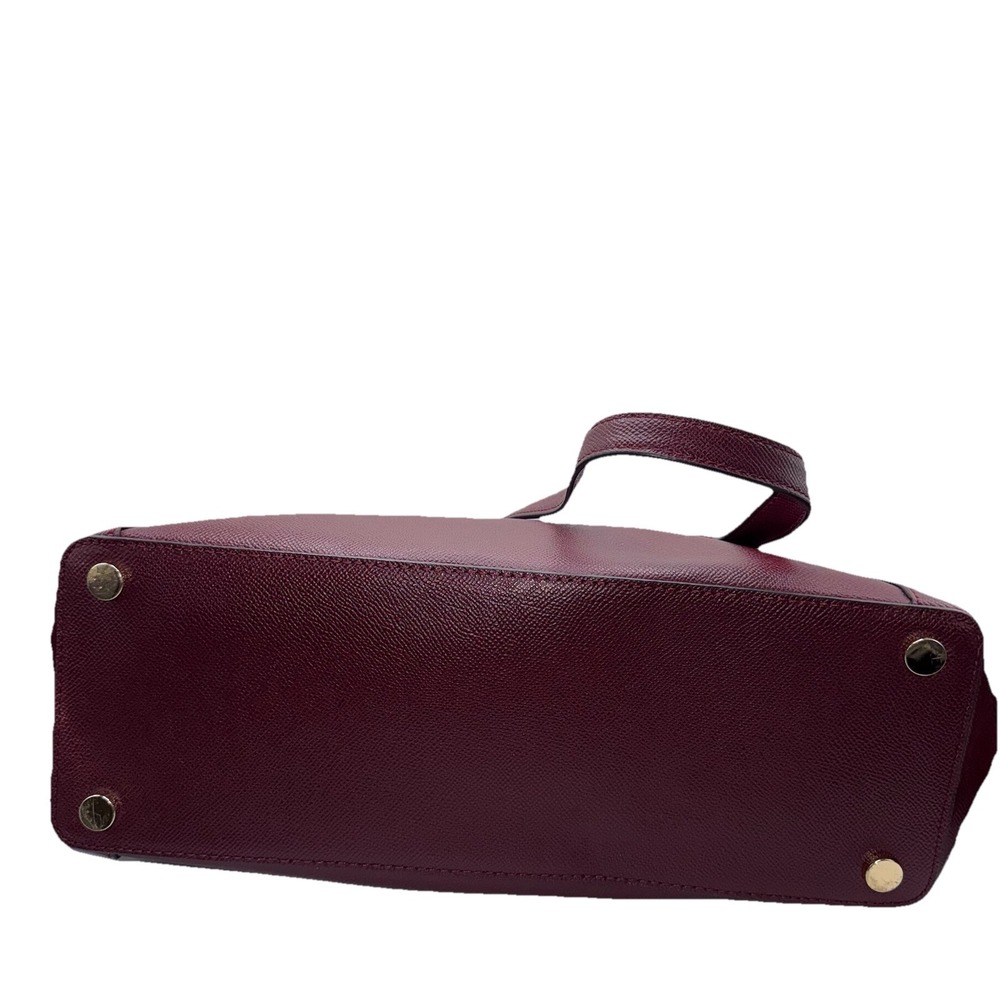 Michael Kors Jet Set Travel Leather Tote Lrg Shoulder Bag Maroon Red MK Logo EUC - Picture 3 of 12